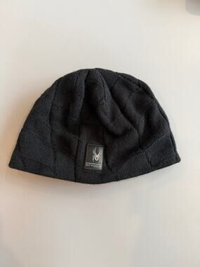 Spyder Black Beanie Hat, One Size Men's